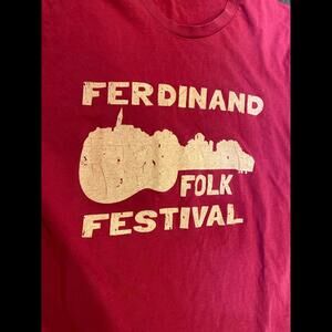 Ferdinand Indiana Folk Festival Hatch Show 2014 t-shirt small